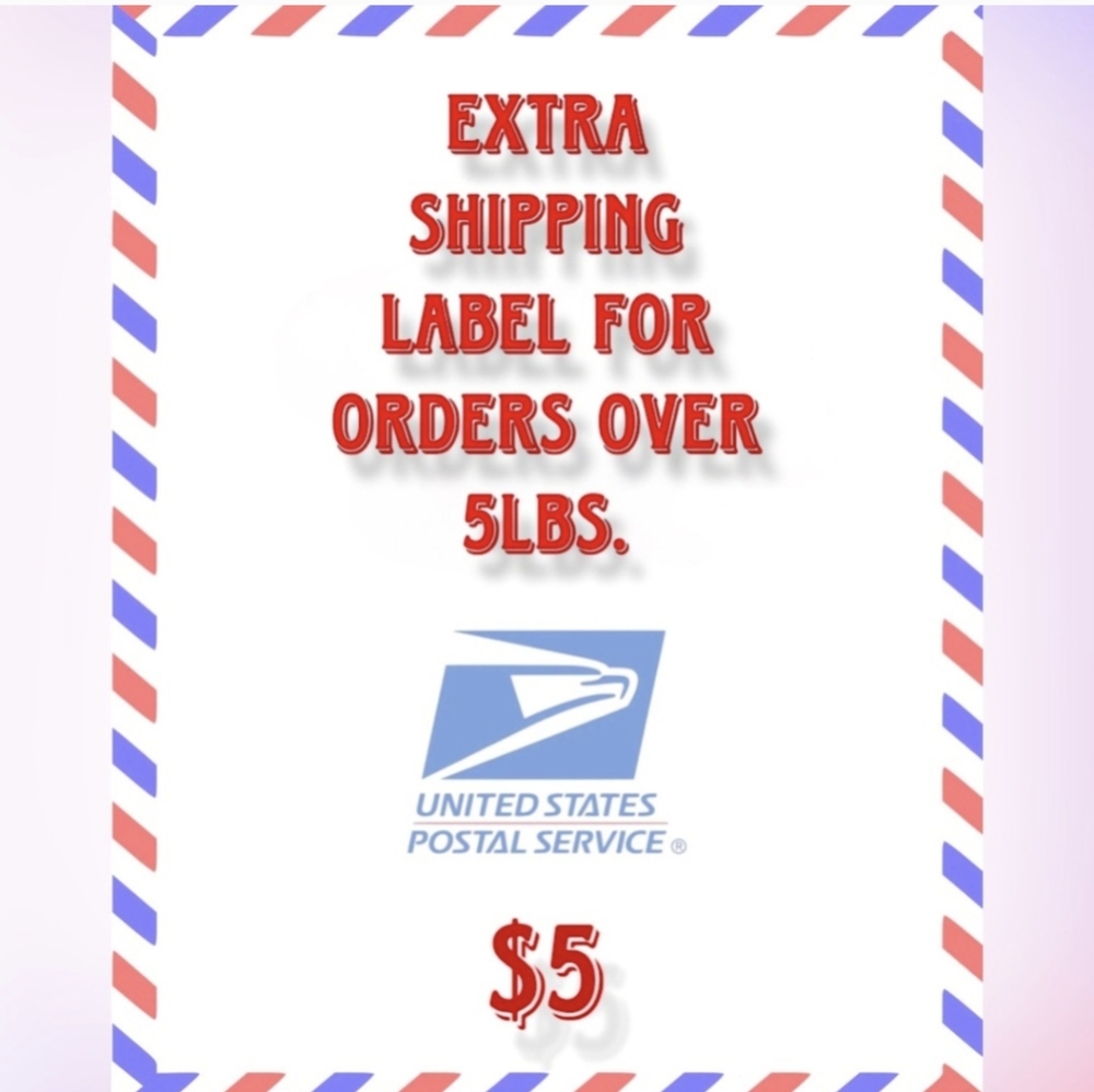 Extra shipping label for bundles between 5 and 8 lb